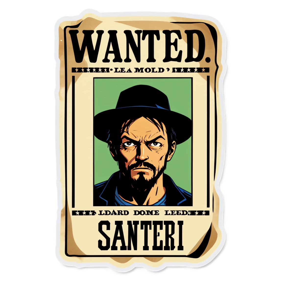 with a wanted poster one-piece stickers