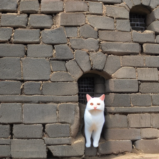 Stable Diffusion prompt: cat standing at great wall of - PromptHero