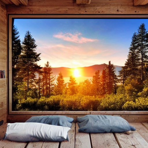 Stable Diffusion prompt: Realistic cabin with sunset and - PromptHero