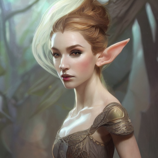 Stable Diffusion prompt: style portrait of female elf, - PromptHero