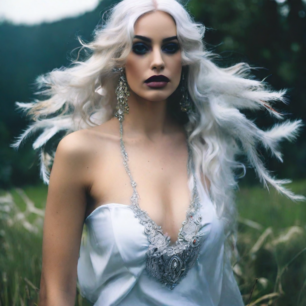 front shot, photo of more divine looks at viewer, cinematic shot