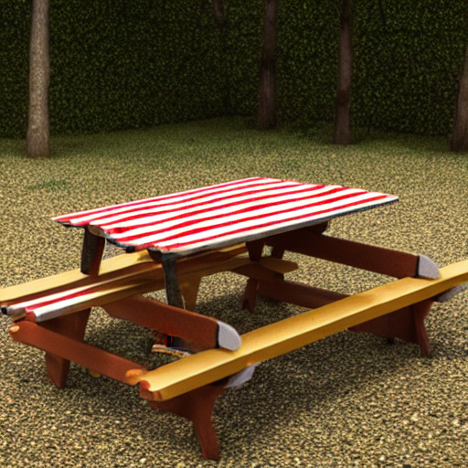 Patriotic picnic table with corgi's made of bread on plates