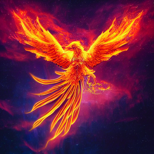 Stable Diffusion prompt: Phoenix rising from the ashes, - PromptHero