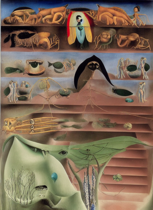 Two whales, a ghost and two girls 
 by Frida Kahlo