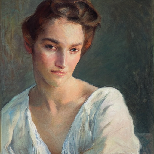 Stable Diffusion prompt: portrait of a young woman, brown - PromptHero