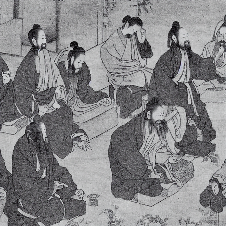 confucius meditating on the three readinesses