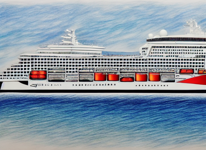 A drawing of a big ship