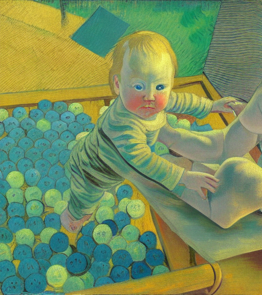 Baby by Vincent van Gogh by Rene Magritte surrealist