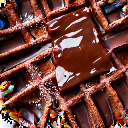 Man spreading chocolate on a waffle