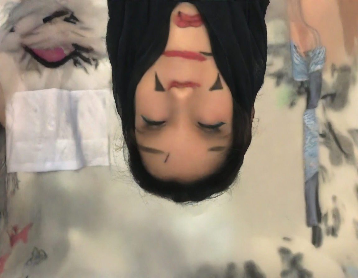 front shot, photo of red lipstick, face painting