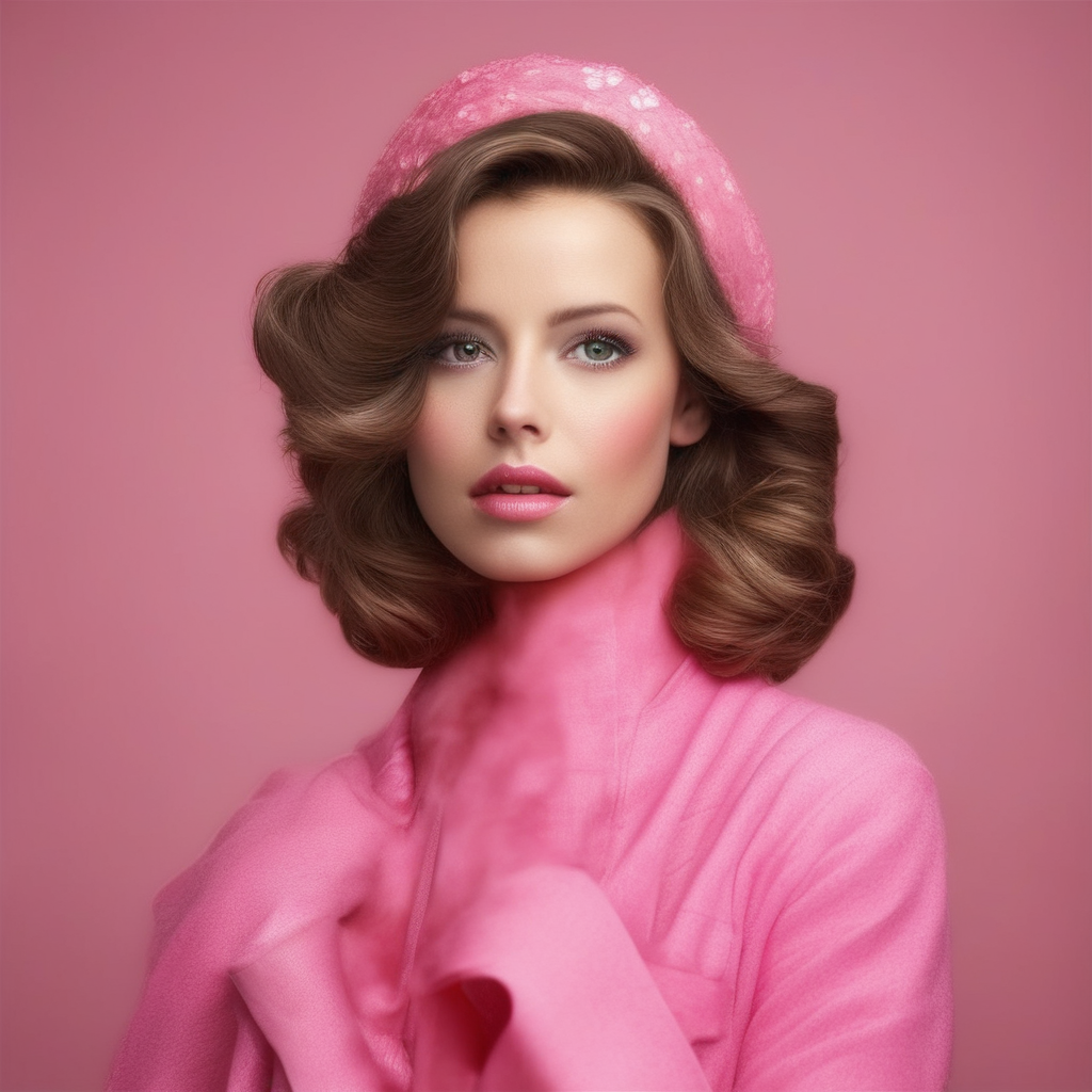 dressed in pink ,the face is high quality, realistic, HD color photograph