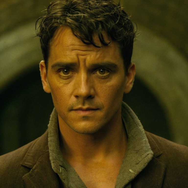 front shot, actor photo of a Gri  looks at viewer, cinematic shot