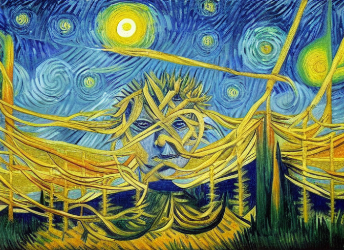 by Vincent van Gogh by Rene Magritte surrealist by Frida Kahlo