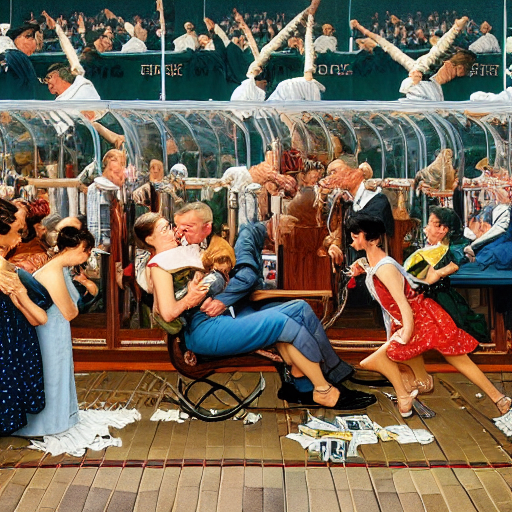 In the style of Norman Rockwell