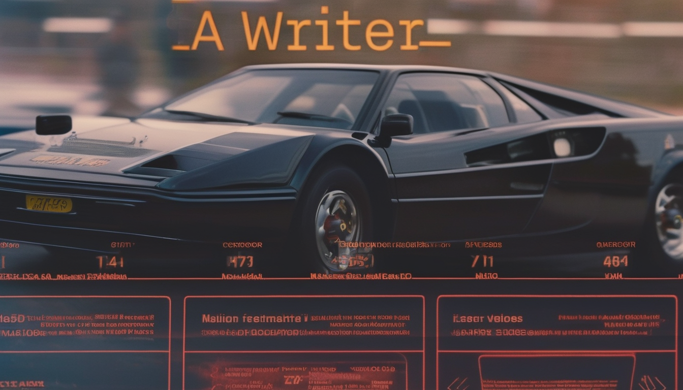 1980s Ferrari mattered black futuristic in a 1979 alien movie, 8k, film grain ,Kodak 2383, film halation, blurry, low qu