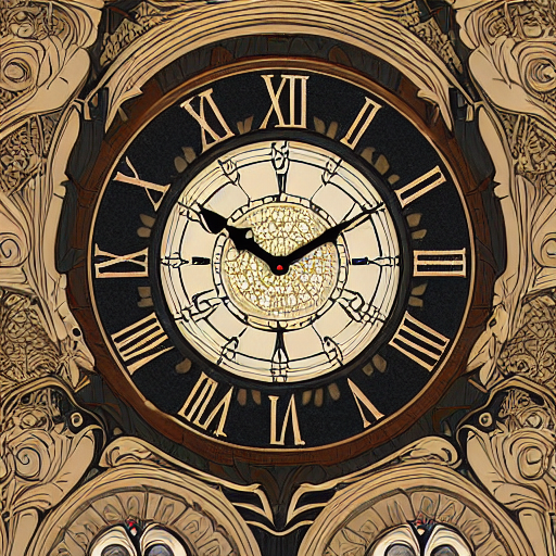 Stable Diffusion prompt: wall clock design in art nouveau - PromptHero