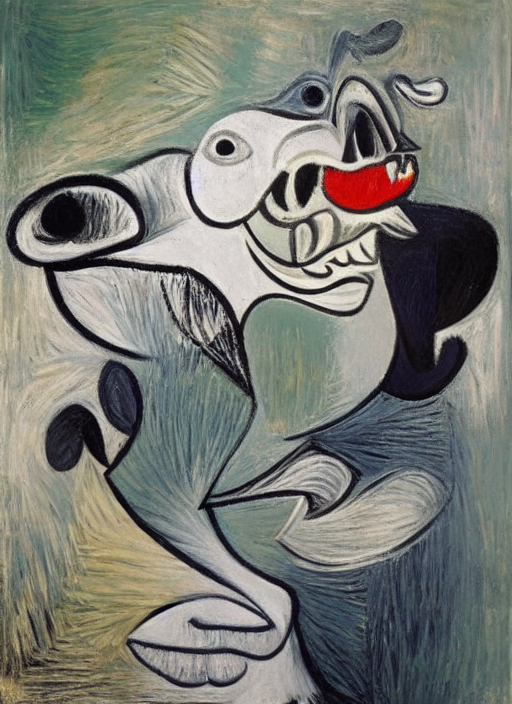 an angry dog. by Picasso