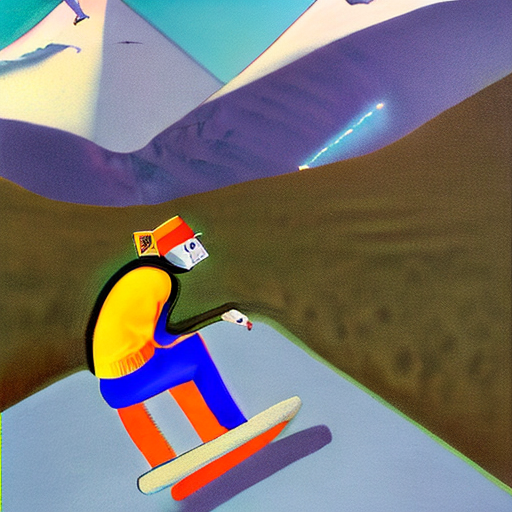 AI generated art representing "Snowboarding on a Laptop in the French Alps"