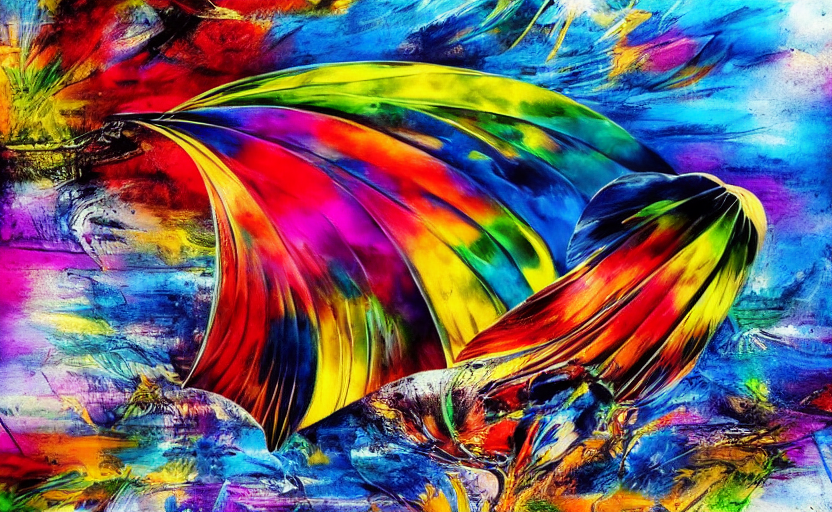 bird wing colorful Dali