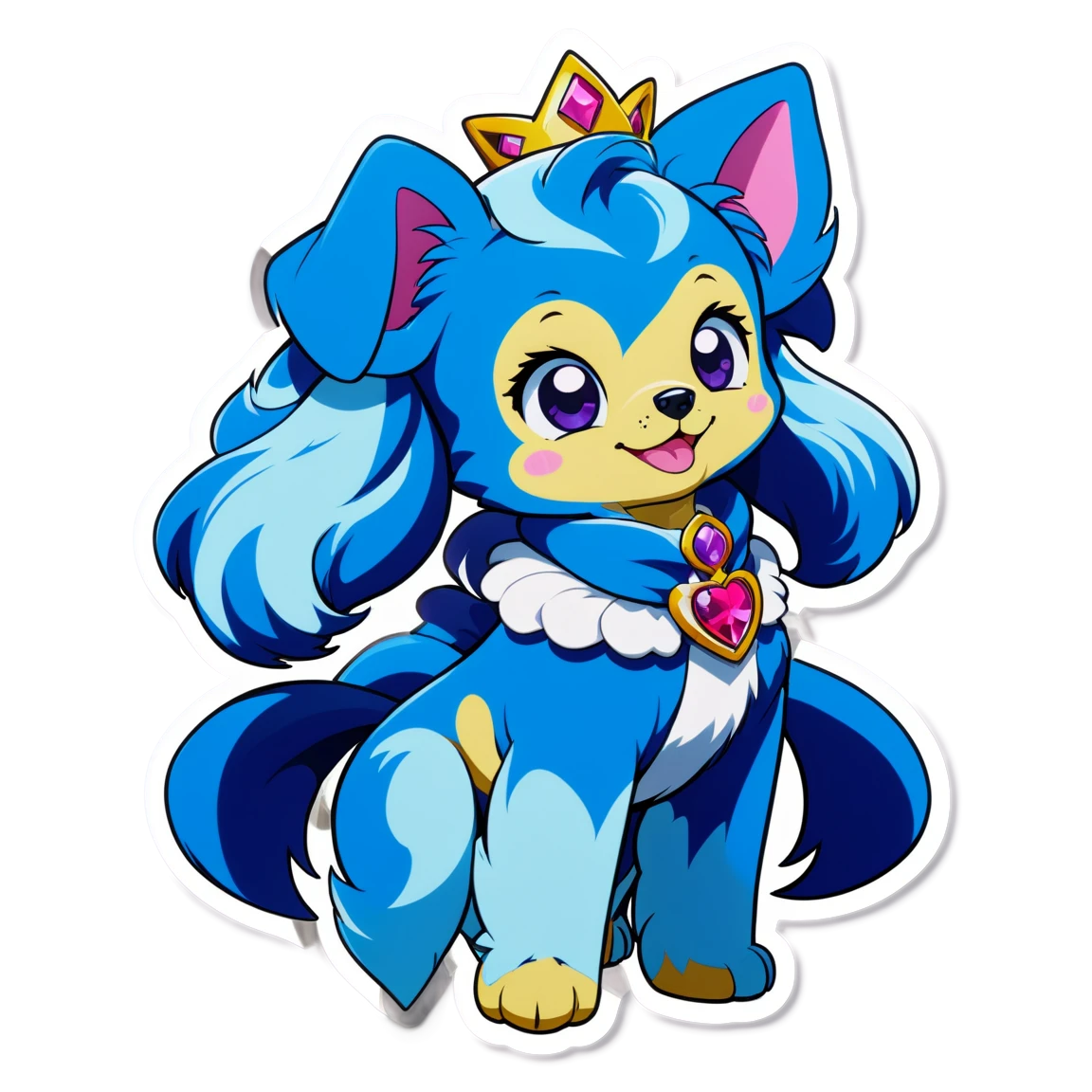 Pretty cure Diadème princesses bleu dog stickers