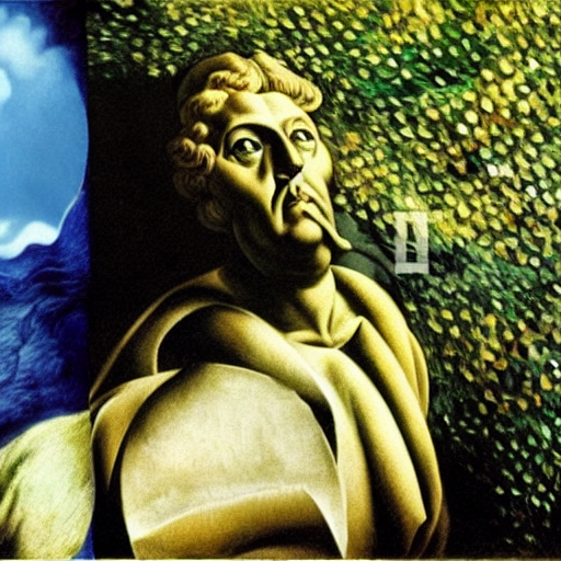 by Rene Magritte surrealist by da Vinci by Salvador Dali by Vincent van Gogh