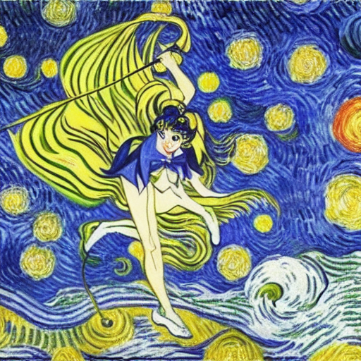 Sailor moon by Vincent van Gogh