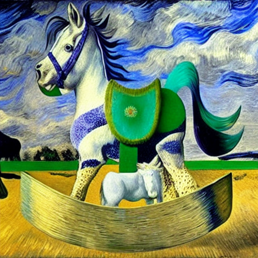 hobbyhorse collaboration by Salvador Dali by Vincent van Gogh by Rene Magritte surrealist
