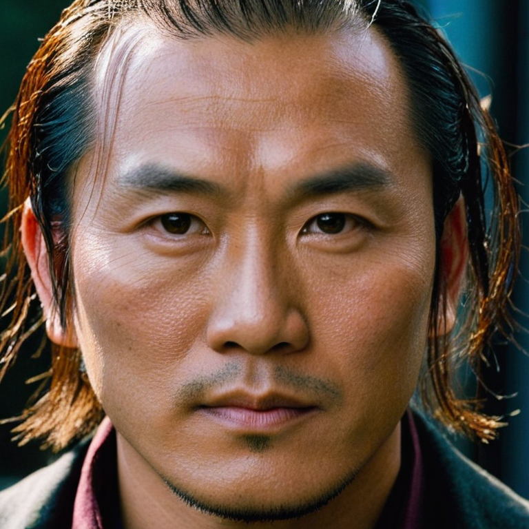 front shot, actor photo of a Asian  looks at viewer, cinematic shot