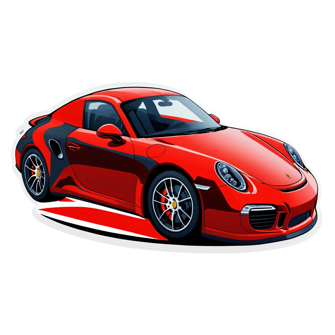 Red modern porsche car car stickers