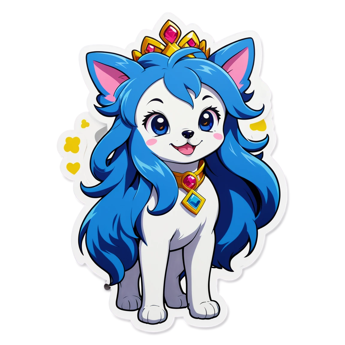 Pretty cure Diadème princesses bleu dog stickers