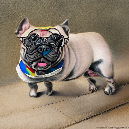 A fun colored French bulldog by Rembrandt