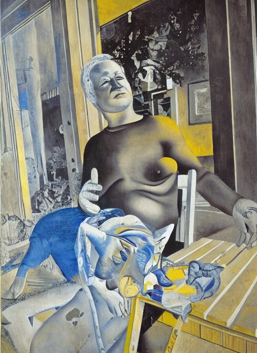 Masterpiece portrait  by Picasso and pollock