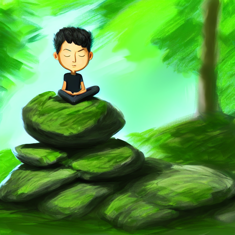 Stable Diffusion prompt: a green boy meditating in a - PromptHero