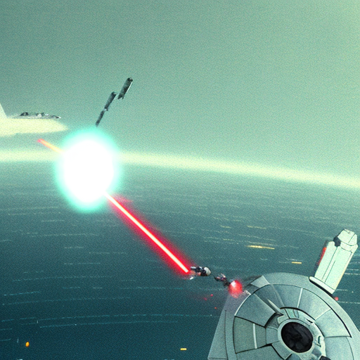 Openjourney prompt: pilot view, starship firing lasers to - PromptHero