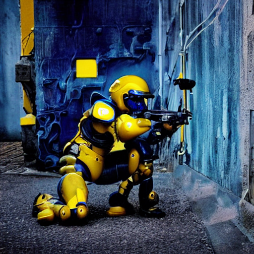 Stable Diffusion Prompt: Dark Blue And Yellow Armed - PromptHero