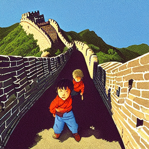 The Little Boy at the Great Wall of China