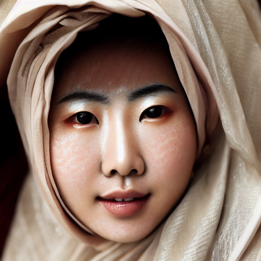 Asian woman, light freckles, pale tan skin, brown eyes, unkept eyebrows, realistic, HD color photograph