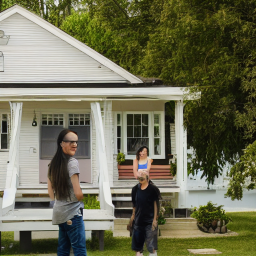 Stable Diffusion prompt: house with person in front - PromptHero