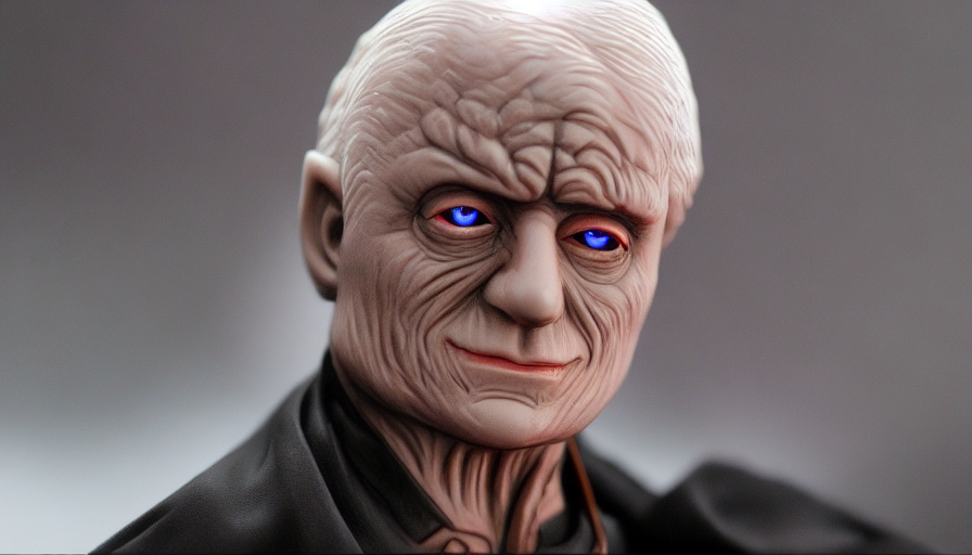 Emperor Palpatine, dark hood, photorealistic Star Wars Sith lord