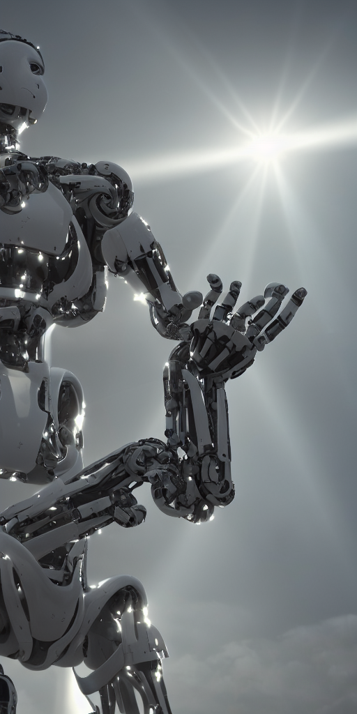 Stable Diffusion prompt: A sentient robot discovering - PromptHero