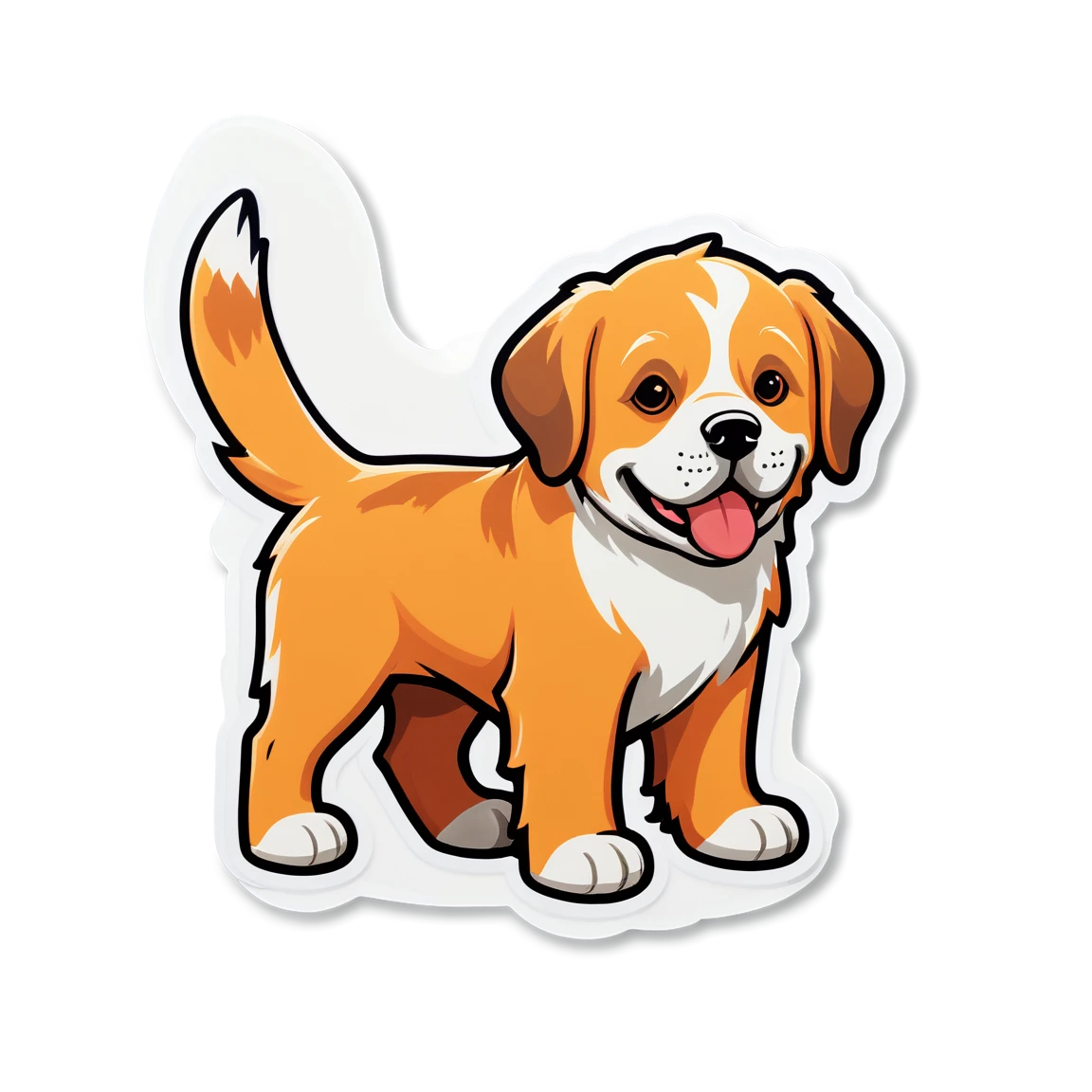 with a tail wagging dog stickers