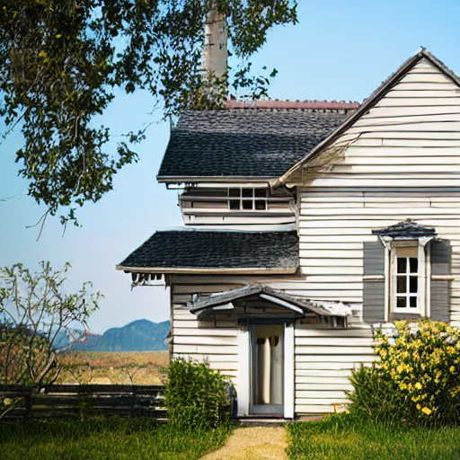Stable Diffusion prompt: house with a person in front - PromptHero