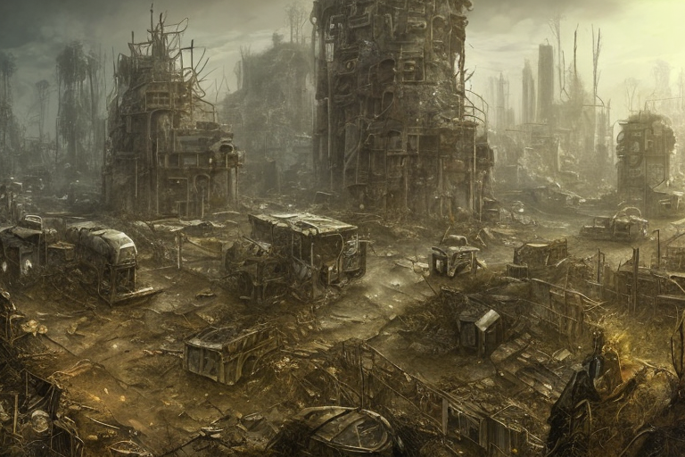 Openjourney prompt: landscape, post-apocalyptic world, - PromptHero