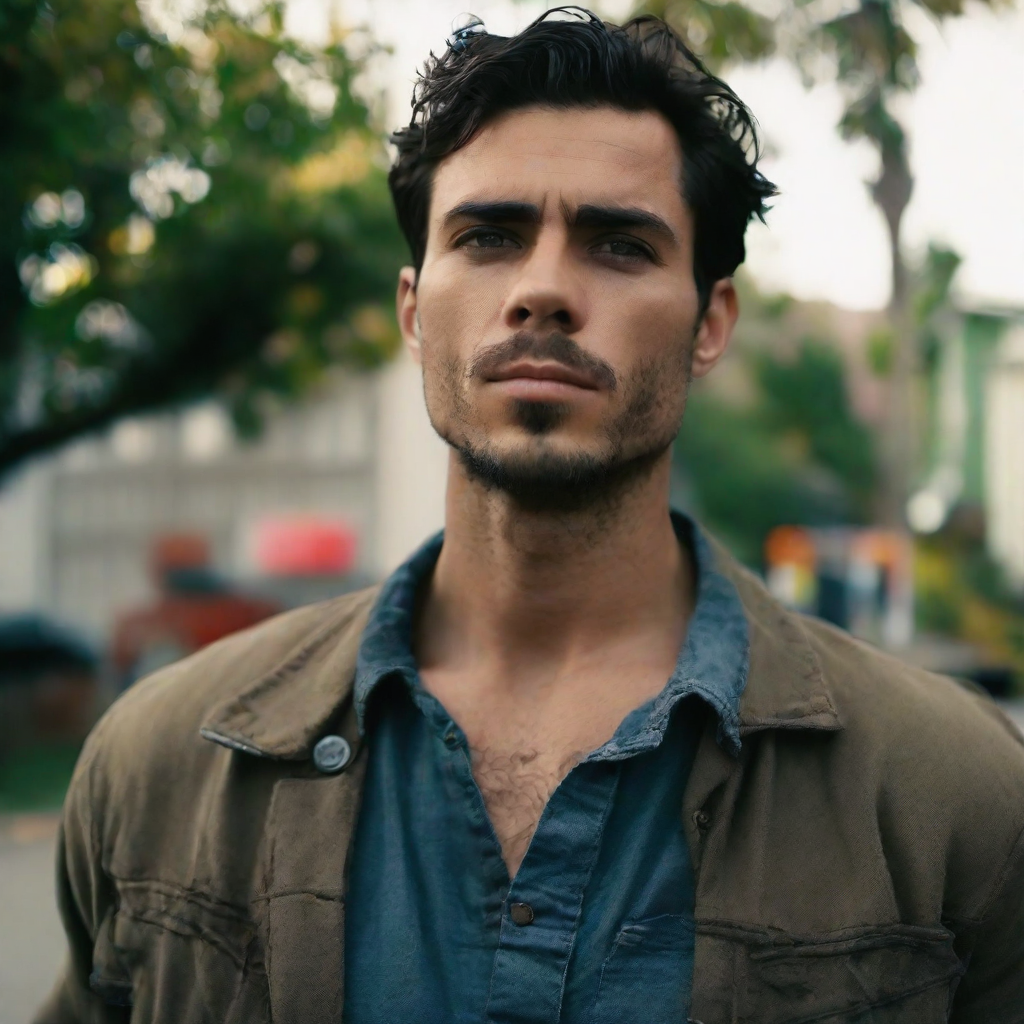 front shot, photo of I have to  looks at viewer, cinematic shot