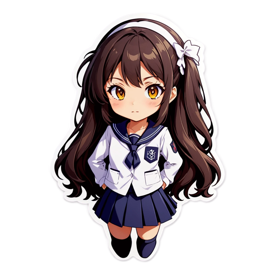 wearing a school uniform anime stickers