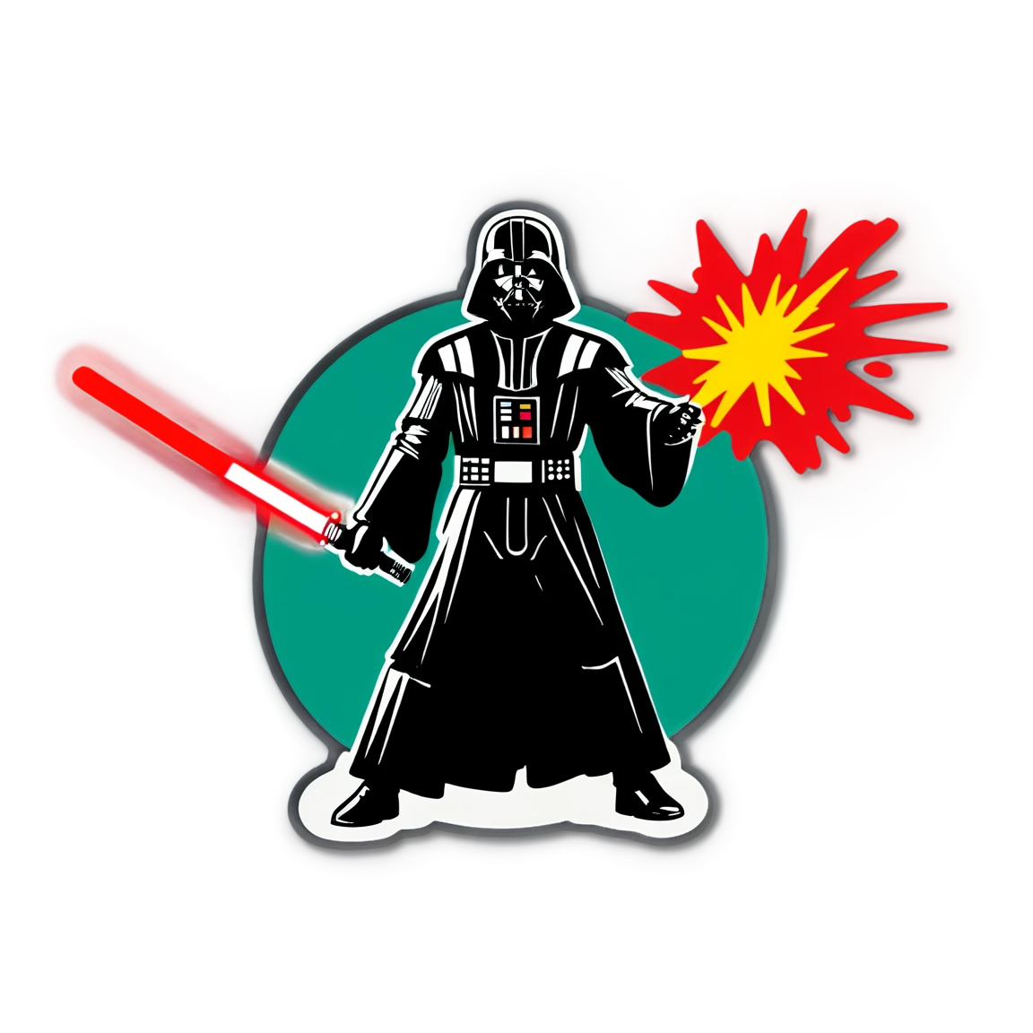 with a lightsaber star-wars stickers