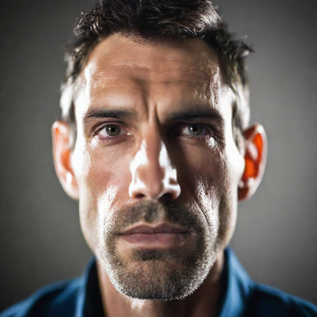 front shot, photo of Thinner nose, strong jawline, pointed chin, no beard  looks at viewer, cinematic shot