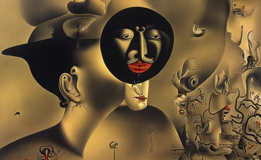 person in black hat Dali