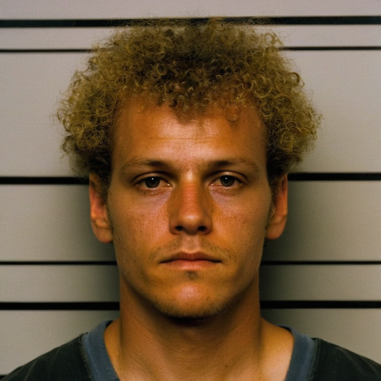 front shot, mugshot photo of a yes  looks at viewer, cinematic shot