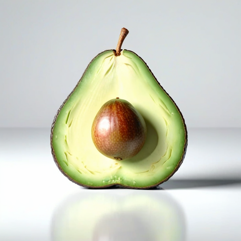 white background, front shot studio 3D render of APPPLE WITH AVOCADO SHAPE, cinematic shot